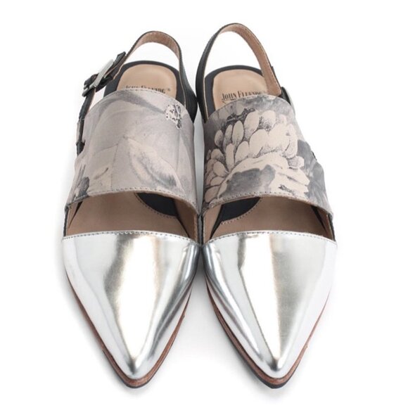 John Fluevog Marlene Pointed Toe Slingback Flat Shoes - Picture 1 of 16